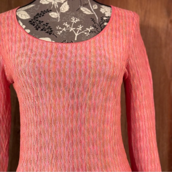 DANA BUCHMAN Sweater Long Sleeves Pink and Peach Knit - Picture 4 of 10